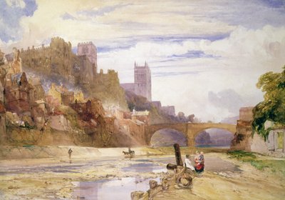 Durham vom Fluss aus von William Callow